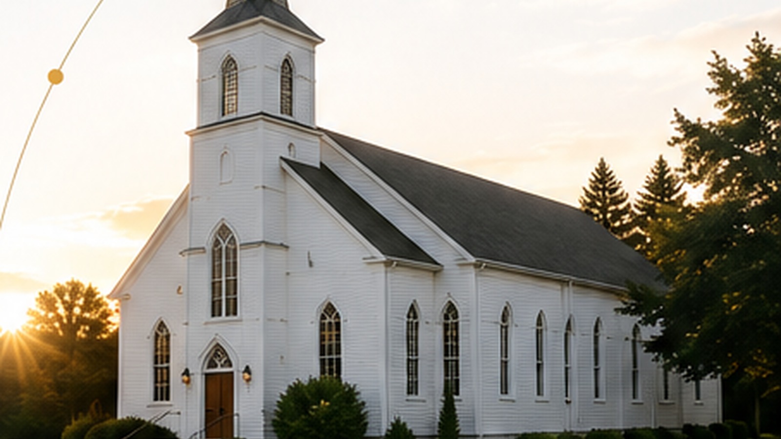 Traditional church in a calm, refined landscape